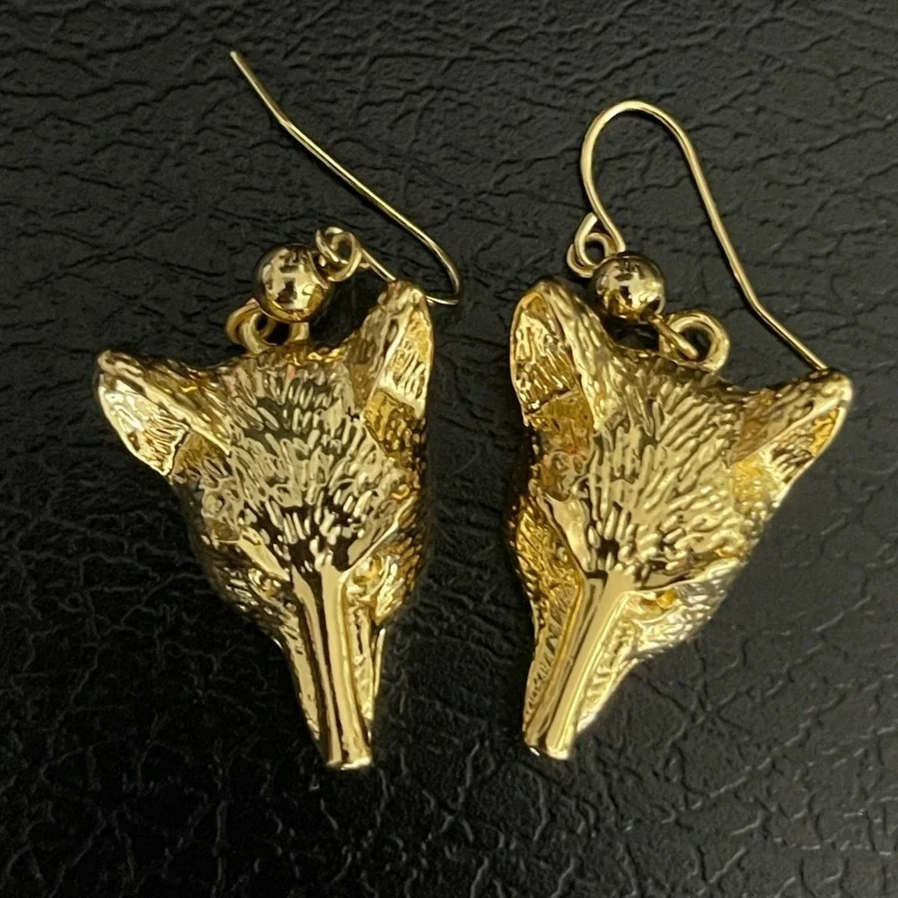 Tory Burch Fox heads drop earrings